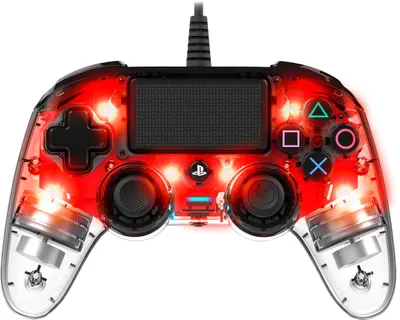 Controller Nacon - Wired Illuminated, Crystal Red (PS4)