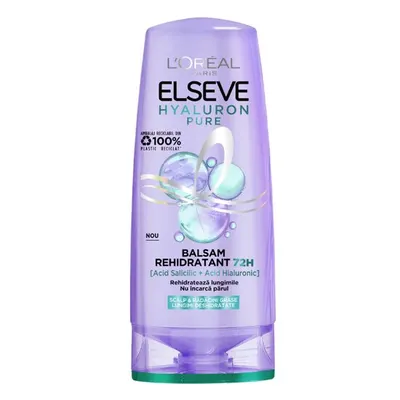 Balsam rehidratant L'Oreal Paris Elseve Hyaluron Pure pentru scalp si radacini grase si lungimi deshidratate, 200 ml Engros