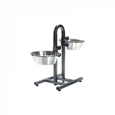 Stativ reglabil cu 2 castroane din inox 2 x 2,8 L 24 cm