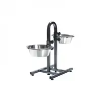 Stativ reglabil cu 2 castroane din inox 2 x 2,8 L 24 cm
