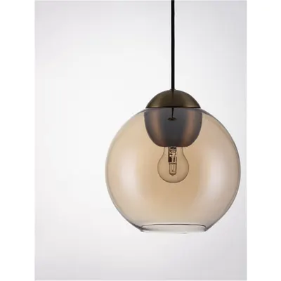Lampa suspendata MIDORI Alama aurie Metal & Chihlimbar Sticla LED E27 1x12 Wat 230 Volt IP20 Fara bec