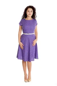 Rochie clos CV24037 mov lila/alb buline, Cesy | marimea XL