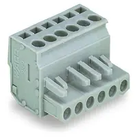 1-conductor female plug; angled; 2.5 mm²; Pin spacing 5 mm; 15-pole; 2,50 mm²; gray