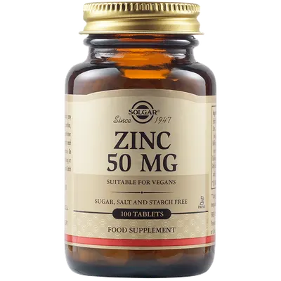 Gluconat de zinc 50mg, 100 tablete, Solgar