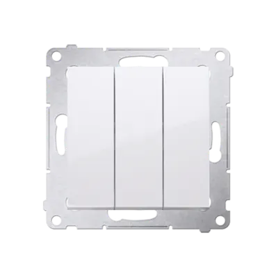 Intrerupator triplu 10A, 250V~, conectare rapida (fitinguri push-in), alb