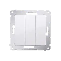 Intrerupator triplu 10A, 250V~, conectare rapida (fitinguri push-in), alb
