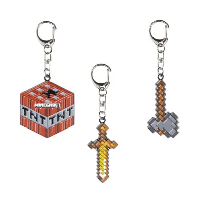 Set 3 Brelocuri Minecraft - Version B (Axe, Sword, TNT)