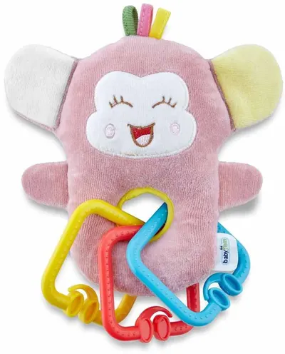 Jucărie moale BabyJem - Mini Monkey, Rose