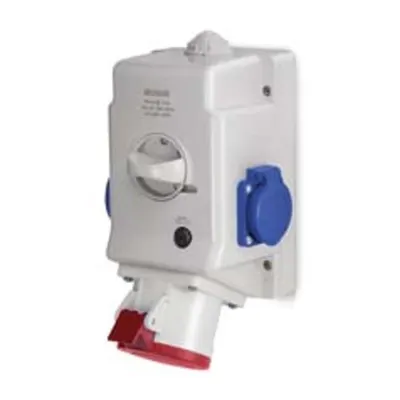 Priza aparentan32A 6h 3P+E 380-415V 2 NR GERMAN UNSHUTTERED IP44/IP54