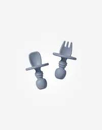 Set tacamuri pentru autodiversificare cu protectie anti-inec silicon Cutlery blue