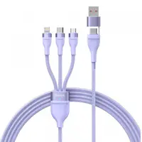 Cablu Incarcare USB-A / USB-C - Lightning / microUSB / USB-C Baseus Flash Series II 3in1, 100W, 1.2m, Mov CASS030105