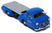 Model de colecție IXO Contemporary: Camioane - Mercedes Race Car Quick Transportation, the blue Wonder, 1955