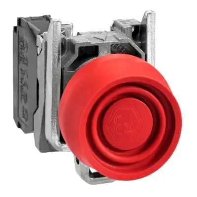 Buton Rosu Ø 22, Revenire cu Arc, 1 Nc, Atex