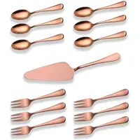 Tacamuri pentru Prajituri Berglander, 18/0 Inox, Auriu Roz, 13 Bucati