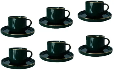 Serviciu porțelan Morello - Modern Green, 12 părți, 200 ml