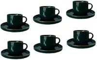 Serviciu porțelan Morello - Modern Green, 12 părți, 200 ml
