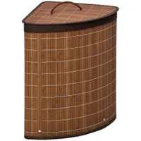 HOMCOM Coș de rufe Coș pentru colectarea rufelor, 55L capacitate, capac detașabil, 38 cm x 38 cm x 57 cm, Maro | Aosom Romania