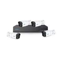 Sistem supraveghere exterior IP basic Reolink KIT-RLK-4EXTIP-8MP-30M-P-M, 4 camere, 4K, IR 30 m, 4 mm, microfon, slot card SD, PoE, HDD 2 TB