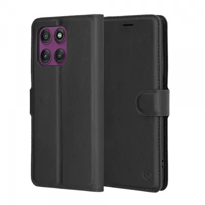 Husa pentru Motorola Edge 60 Pro, Techsuit, Leather Folio, Neagra