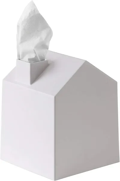 Cutie pentru servetele Umbra - Casa, 17 x 13 x 13 cm, alb