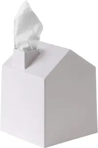 Cutie pentru servetele Umbra - Casa, 17 x 13 x 13 cm, alb