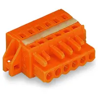 1-conductor female plug; clamping collar; 2.5 mm²; Pin spacing 5.08 mm; 7-pole; 2,50 mm²; orange