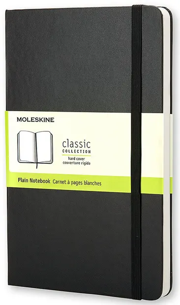 Agenda cu coperti tari Moleskine Classic – Neagra, file albe