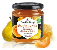 Gem de fructe bio Famille Mary - caise și pere cu miere, 220 g