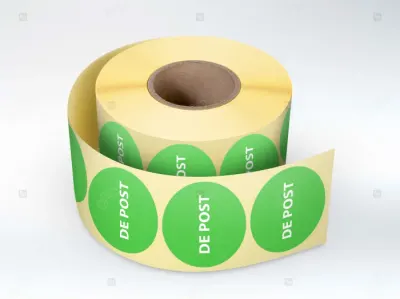 Rola etichete autoadezive personalizate DE POST , diametru 40 mm, 1000 buc rola