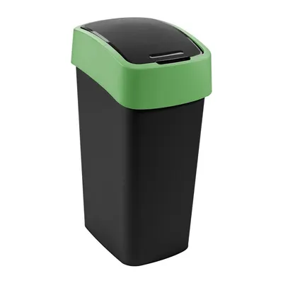 Coș de gunoi verde/negru pentru reciclare din plastic 45 l Flip Bin – Curver