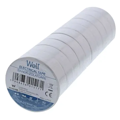 Set Benzi Izolatoare Well, Alb, 1.9 cm x 10 m, 10 Bucati