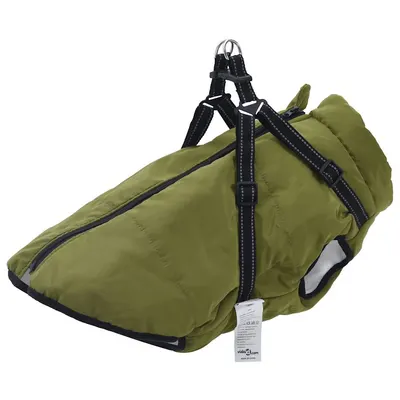 Gossi haina caini cu ham impermeabila reflectorizanta verde kaki, 3xl