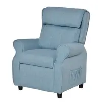HOMCOM Canapea pentru copii Fotoliu cu suport pentru picioare și brațe, spătar reglabil, fotoliu relaxant, canapea-șezlong pentru copii 3-5 ani, băieți și fete, albastru | Aosom Romania