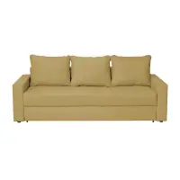 Canapea extensibila NICO II 3L, 3 locuri, cu arcuri si lada depozitare, galben, 220x85x75 cm