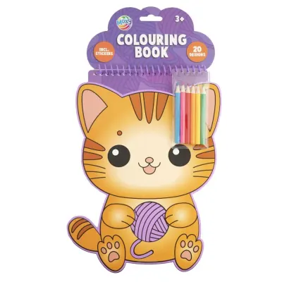 Carte de colorat in forma de animale, Grafix, cu 6 creioane colorate