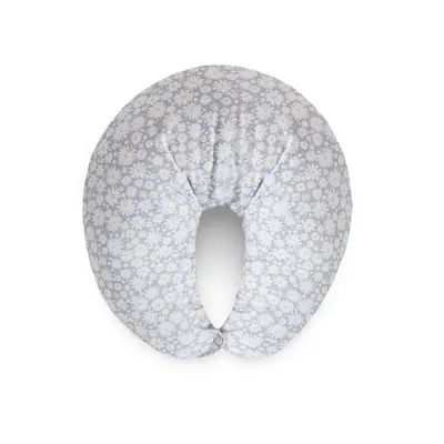 Perna pentru alaptat, Ceba Baby, Husa detasabila din bumbac, Cu puf siliconizat, 150x60x37 cm, Oeko-Tex Standard 100, Basic Chamomile