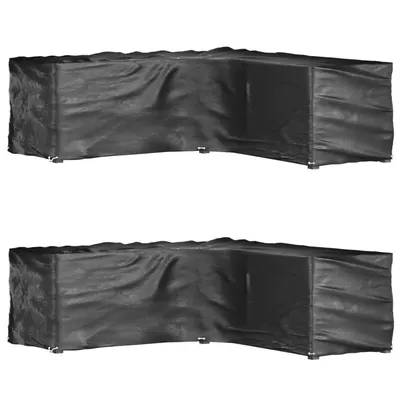 vidaXL Huse mobilier de grădină formă în L, 16 ocheți, 285x285x90cm