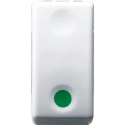 Intrerupator cu Revenire 1p 250v Ac - No 10a - Auxiliares Contact Nc - Start - Symbol Green - 1 Module - System White