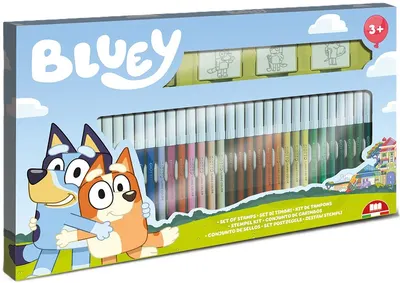 Set carioci Multiprint Bluey - 36 bucăți , cu 3 stampile