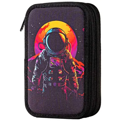 Penar echipat, 37 piese, 2 fermoare, 19.5x13x5cm, Astronaut, PE2006E, Daco