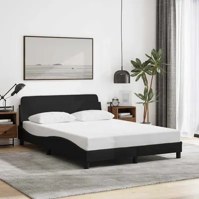 vidaXL Cadru de pat, Dover, negru, 140x200 cm, textil