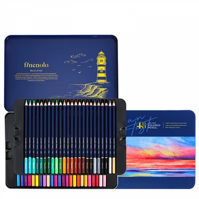 Creioane colorate Deli Finenolo - EC122-48, 48 culori ,într-o cutie metalică