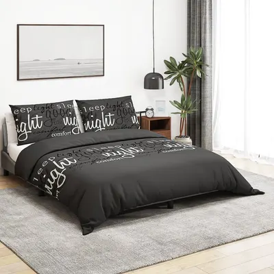 Gossi set cu husa de pilota, negru, 140x200 cm, bumbac