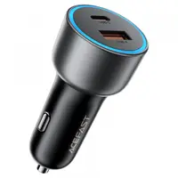 Incarcator Auto Acefast B21, 75W, 3A, 1 x USB-A - 1 x USB-C, Gri