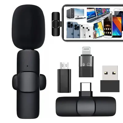 Microfon Bluetooth K8 tip lavaliera, conector USB tip C