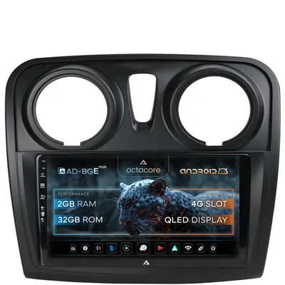 Navigatie Dacia Logan Sandero, Android, E-Octacore 2GB RAM + 32GB ROM, 9 Inch - AD-BGE9002+AD-BGRKIT376