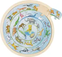 Puzzle din lemn Goki - Cerc din animale
