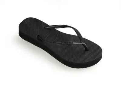 Papuci Havaianas cu talpa groasa din cauciuc natural, negru