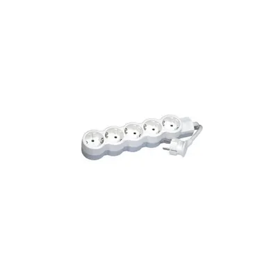 Prelungitor - German standard - 5x2P+E - unswitched - 1.5 m cord - alb/gri