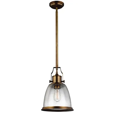 Lampa suspendata Hobson 1 Light Medium Pendant Aged Brass